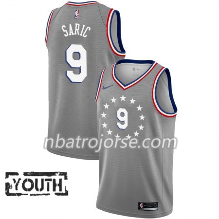 Barn Philadelphia 76ers Tröja Dario Saric 9 2018-19 Nike City Edition Grå Swingman